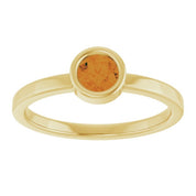 14K Yellow 4.5 mm Natural Citrine Ring