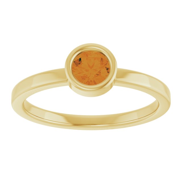 14K Yellow 4.5 mm Natural Citrine Ring