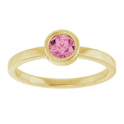 14K Yellow 4.5 mm Natural Pink Tourmaline Ring