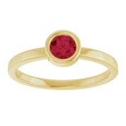 14K Yellow 4.5 mm Lab-Grown Ruby Ring
