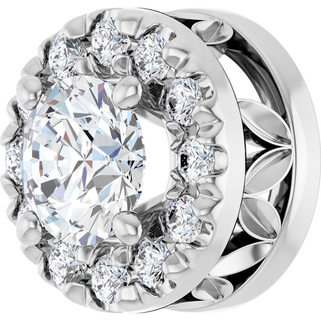 14K White 1/3 CTW Lab-Grown Diamond Pendant