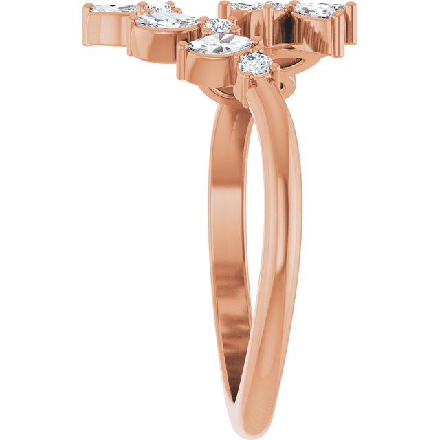 14K Rose 1/2 CTW Lab-Grown Diamond Bypass Ring