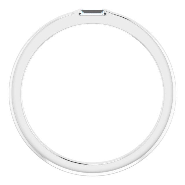 Platinum 1/10 CT Natural Diamond Stackable Ring