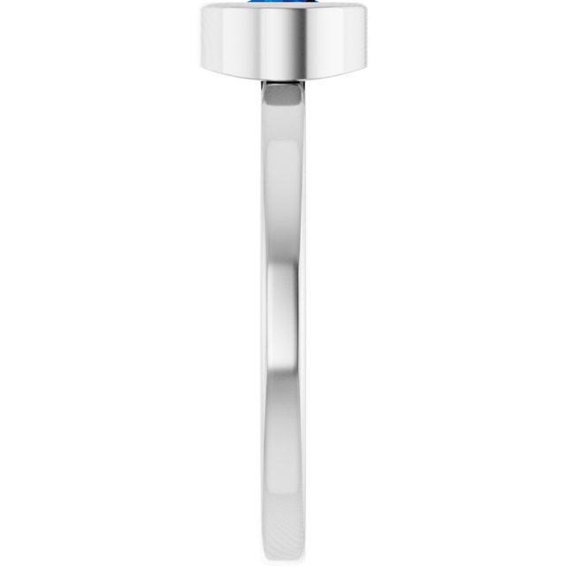 Platinum 5.5 mm Lab-Grown Blue Sapphire Ring