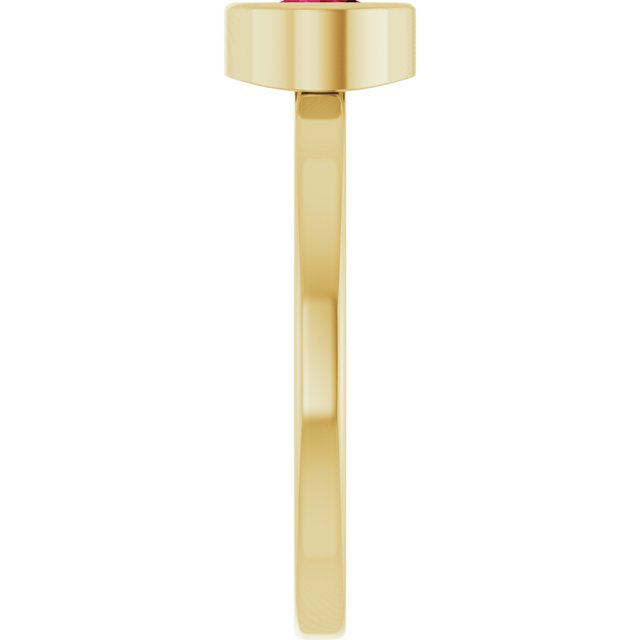 14K Yellow 5.5 mm Lab-Grown Ruby Ring