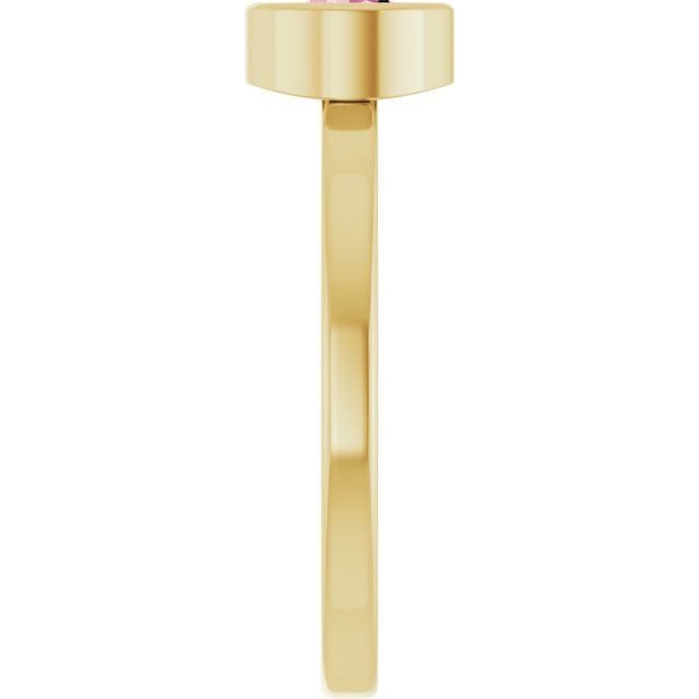 14K Yellow 5.5 mm Natural Pink Tourmaline Ring