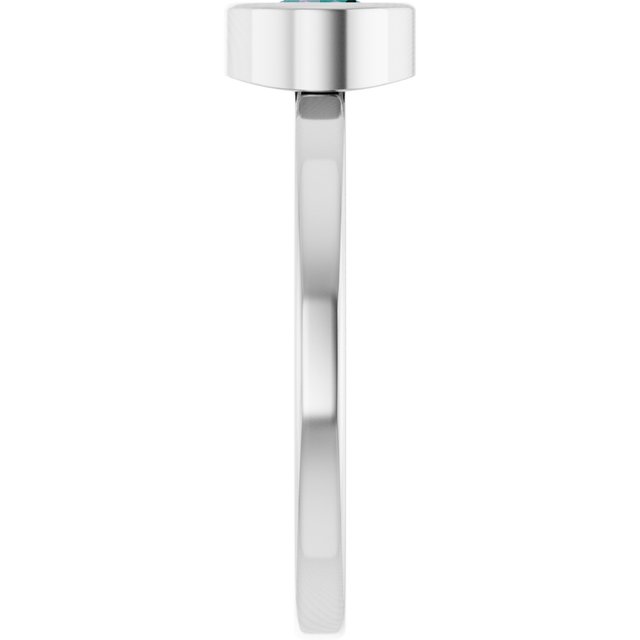 Rhodium-Plated Sterling Silver 5.5 mm Lab-Grown Alexandrite Ring