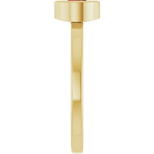 14K Yellow 5.5 mm Natural Mozambique Garnet Ring