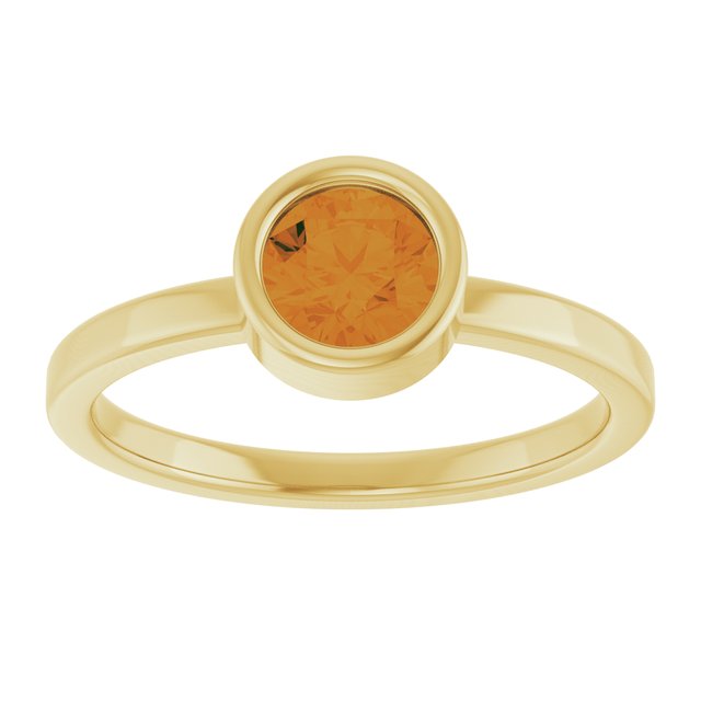 14K Yellow 5.5 mm Natural Citrine Ring