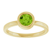 14K Yellow 5.5 mm Natural Peridot Ring