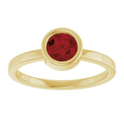 14K Yellow 5.5 mm Natural Mozambique Garnet Ring
