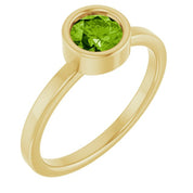 14K Yellow 5.5 mm Natural Peridot Ring