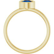 14K Yellow 5.5 mm Lab-Grown Blue Sapphire Ring
