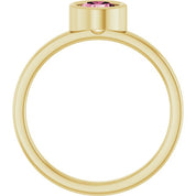 14K Yellow 5.5 mm Natural Pink Tourmaline Ring