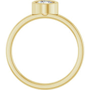 14K Yellow 5.5 mm Natural White Sapphire Ring