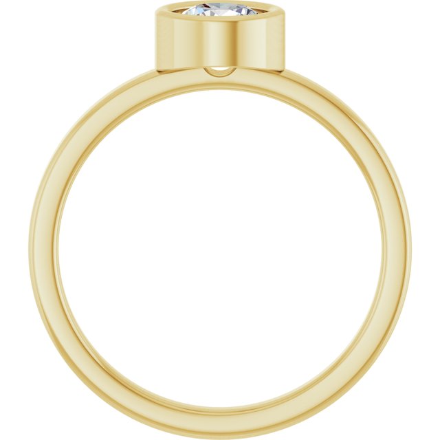 14K Yellow 5.5 mm Natural White Sapphire Ring