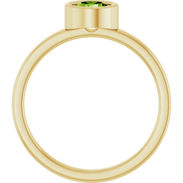 14K Yellow 5.5 mm Natural Peridot Ring