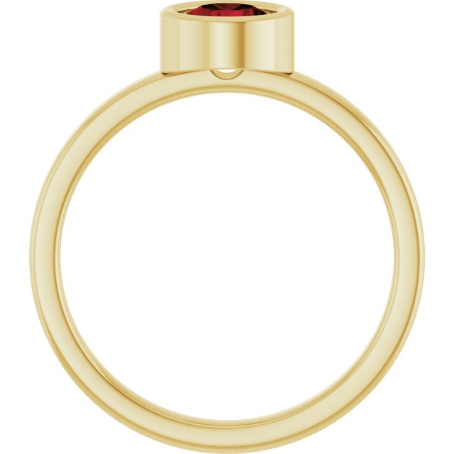 14K Yellow 5.5 mm Natural Mozambique Garnet Ring