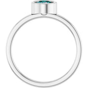 Rhodium-Plated Sterling Silver 5.5 mm Lab-Grown Alexandrite Ring