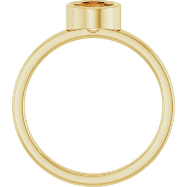 14K Yellow 5.5 mm Natural Citrine Ring