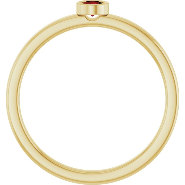 14K Yellow 3 mm Natural Mozambique Garnet Ring