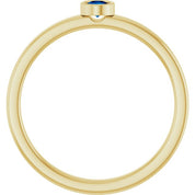 14K Yellow 3 mm Lab-Grown Blue Sapphire Ring