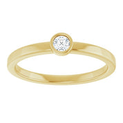 14K Yellow 3 mm Natural White Sapphire Ring