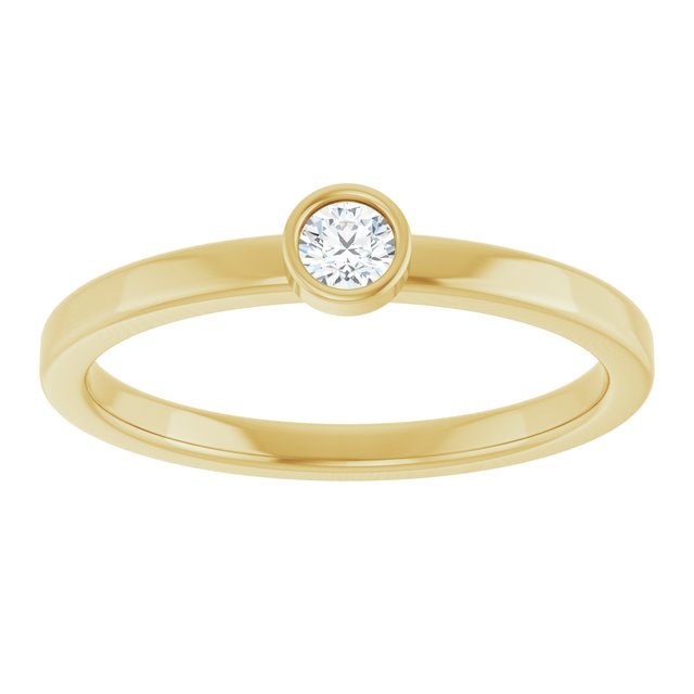 14K Yellow 3 mm Natural White Sapphire Ring