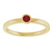 14K Yellow 3 mm Natural Mozambique Garnet Ring