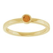 14K Yellow 3 mm Natural Citrine Ring