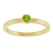 14K Yellow 3 mm Natural Peridot Ring