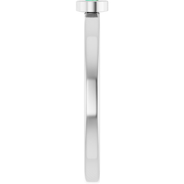 Rhodium-Plated Sterling Silver 3 mm Lab-Grown Emerald Ring