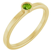 14K Yellow 3 mm Natural Peridot Ring