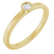 14K Yellow 3 mm Natural White Sapphire Ring