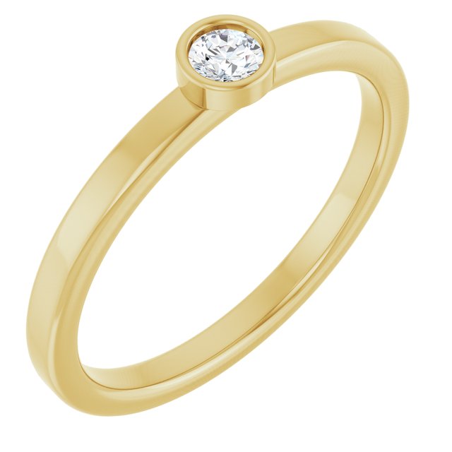 14K Yellow 3 mm Natural White Sapphire Ring