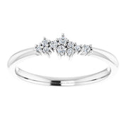 Platinum .08 CTW Natural Diamond Stackable Cluster Ring