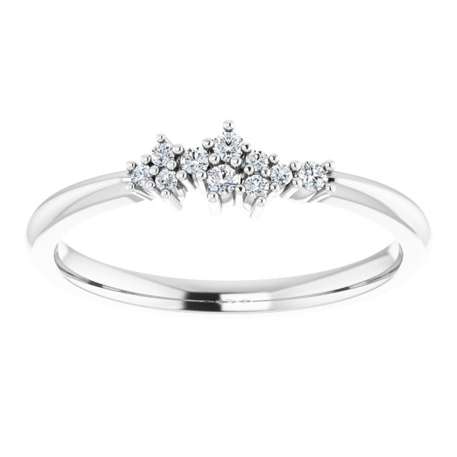 Platinum .08 CTW Natural Diamond Stackable Cluster Ring