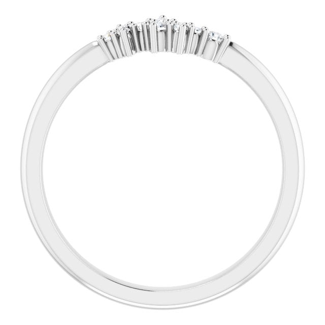 Platinum .08 CTW Natural Diamond Stackable Cluster Ring
