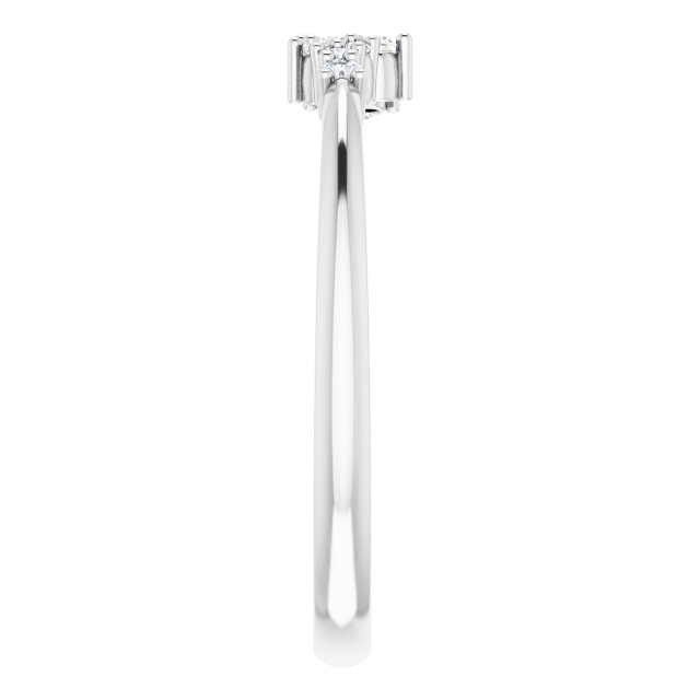 14K White .08 CTW Natural Diamond Stackable Cluster Ring