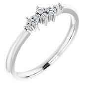 Platinum .08 CTW Natural Diamond Stackable Cluster Ring