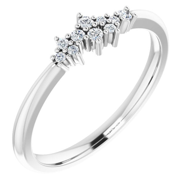 Platinum .08 CTW Natural Diamond Stackable Cluster Ring