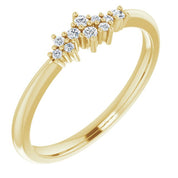 14K Yellow .08 CTW Natural Diamond Stackable Cluster Ring