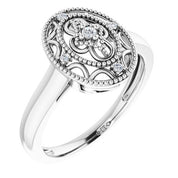 Sterling Silver .05 CTW Natural Diamond Ring Size 8