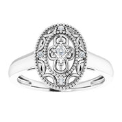 Sterling Silver .05 CTW Natural Diamond Ring Size 7