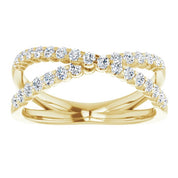 14K Gold 1/2 CTW Lab-Grown Diamond Criss-Cross Ring