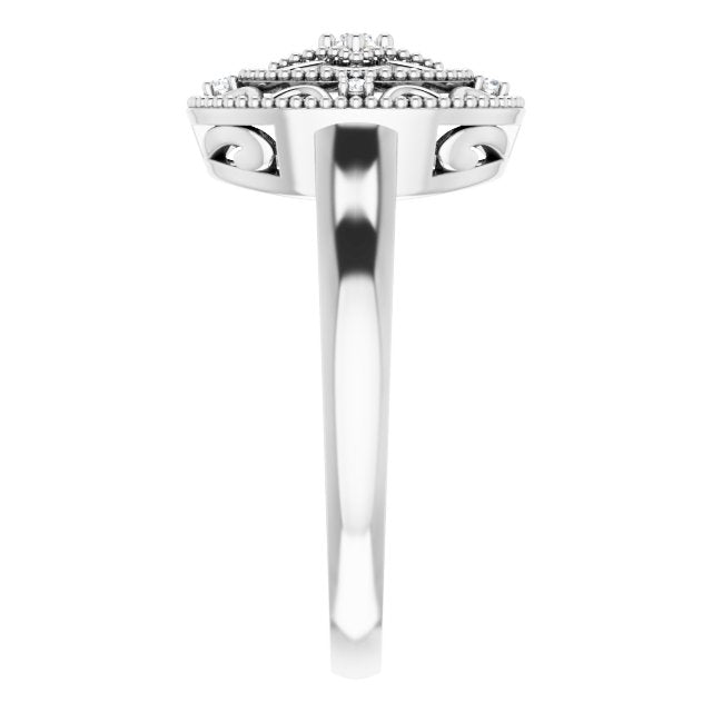 Sterling Silver .05 CTW Natural Diamond Ring Size 7