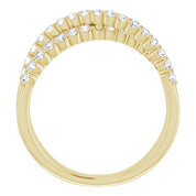 14K Gold 1/2 CTW Lab-Grown Diamond Criss-Cross Ring