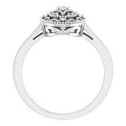 Sterling Silver .05 CTW Natural Diamond Ring Size 6