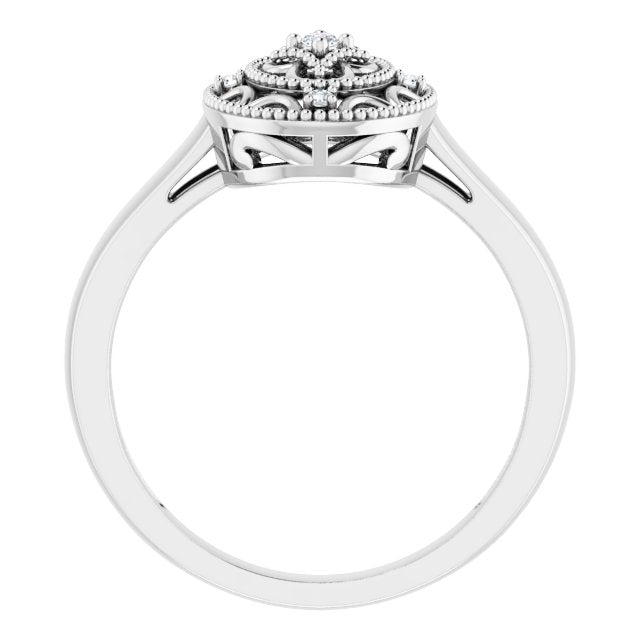 Sterling Silver .05 CTW Natural Diamond Ring Size 5