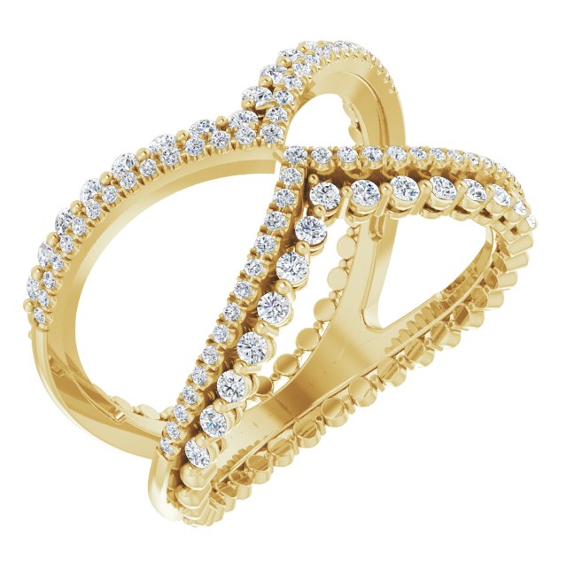 14K Yellow Gold 1/2 CTW Natural Diamond Negative Space Ring